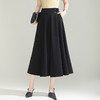 MYX-YGLR-M78-L垂坠感通勤百褶A字大摆裙2025夏季新款松紧腰休闲长裙黑色半身裙 商品缩略图0
