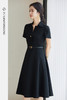 FUYAO扶摇 短袖连衣裙2025夏季新款高级感赫本风小黑裙显瘦西装裙 商品缩略图5