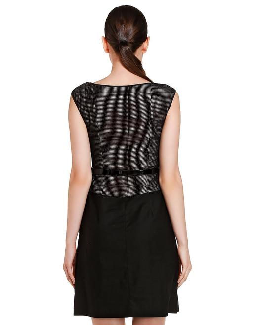 4894415330069 JOAN&DAVID 黑/浅粉色淑女大方无袖连衣裙 商品图1