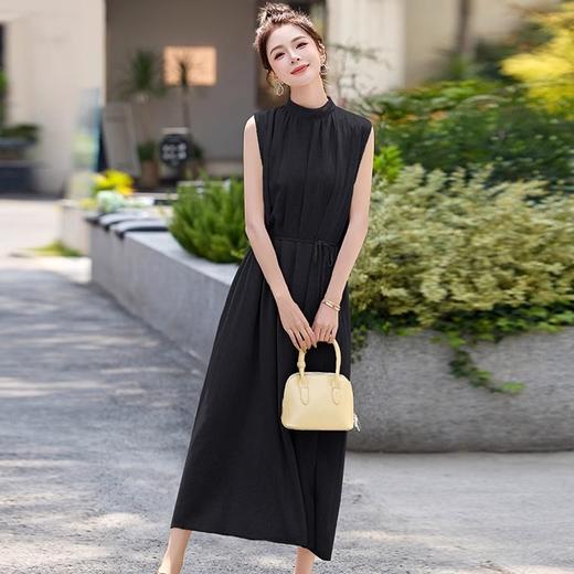 法式连衣裙2025夏季新款时尚优雅气质收腰显瘦简约中长款裙子 HR-MLJL61005 商品图3