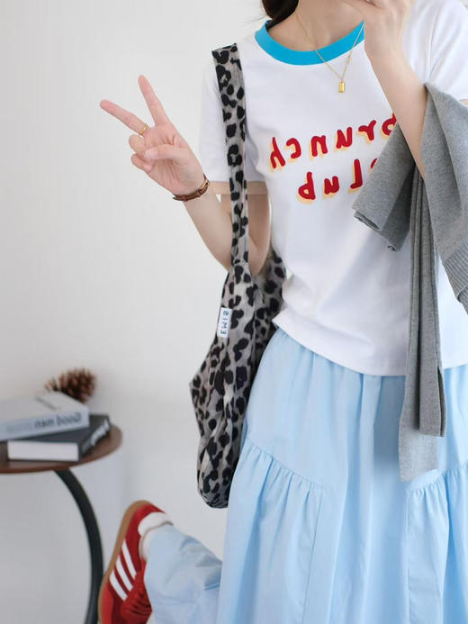 【百图lulu定制】【小蓝裙】 弹力腰围 水洗棉  碎褶  半身裙 商品图3