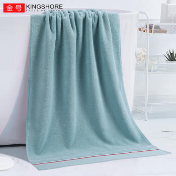 金号4A级纯棉抗菌浴巾密封加厚吸水运动洗澡巾 绿色 140*72cm 370g 商品图3