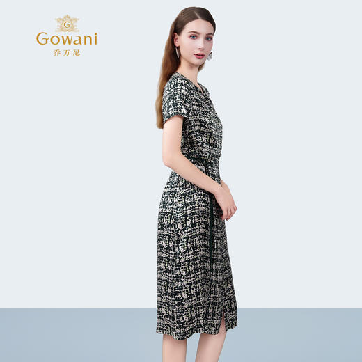 乔万尼2025夏季新品优雅19MM顺纡绉真丝长款连衣裙ED2E439 商品图2