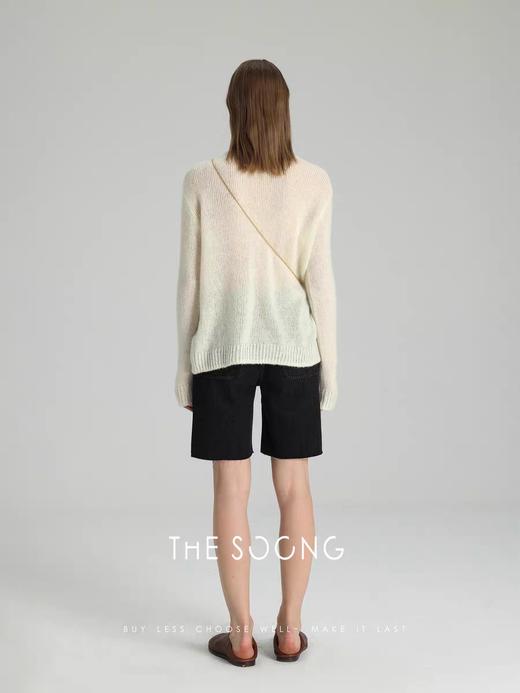 THESOONG‘康宝徕‘极简花纱软糯肤感圆领长袖上衣HWMY5457 商品图2