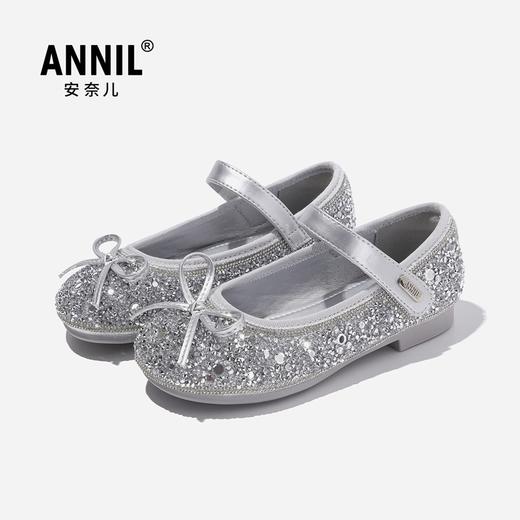 ANNIL/安奈儿儿童皮鞋2025春秋女童鞋亮闪闪公主鞋浅口宝宝水晶舞蹈鞋子HG5101222 商品图4