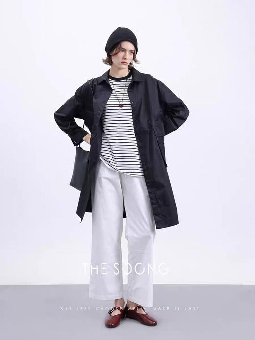 THESOONG |"妙感轻盈"100%甄选高支棉廓形时装风衣外套HBWT4021 商品图3