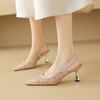 【预售5天】高颜值网纱后绊带包头凉鞋女夏新款尖头细跟时装真皮凉鞋NDXC&7090 商品缩略图0
