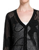 4894415320336 JOAN&DAVID 黑色修身镂空开襟长袖针织衫 商品缩略图2