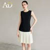 AD西装连衣裙女春季2025新款黑白撞色百褶裙高级感内搭无袖背心裙 商品缩略图2