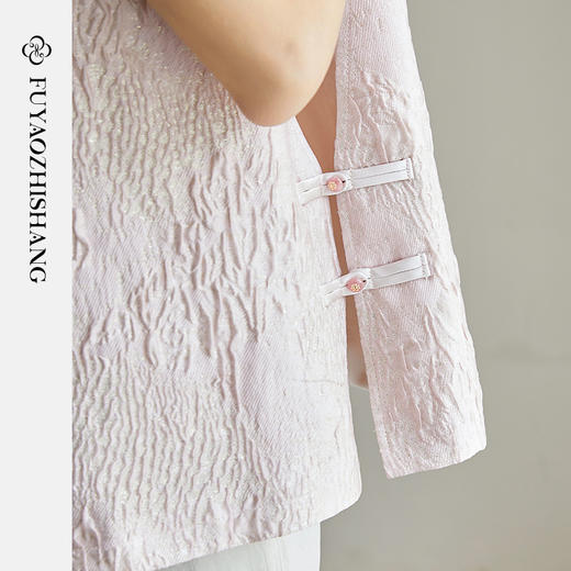 FUYAO扶摇【典雅东方美】新中式马甲女粉色浪漫立领国风古朴韵味 商品图4