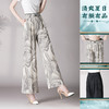 2025夏季新款胖MM大码女时尚韩版冰丝水墨画直筒款休闲高腰阔腿裤 商品缩略图2