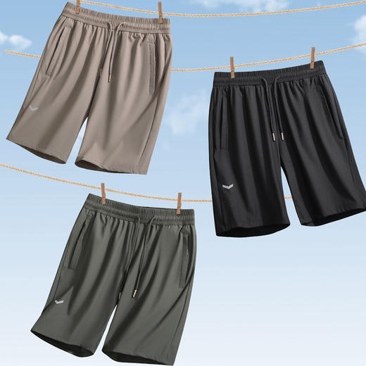 【DK】大依优型大码男装冰丝短裤五分裤中裤弹力加肥加大大号短裤运动男士胖子 商品图0