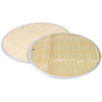 拜杰圆形双层竹制饺子帘 盖帘 托盘2件套 饺子垫 水饺盘 饺子帘 商品图1
