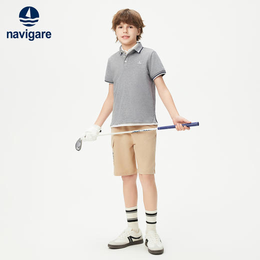 【纳维凯尔】【120-165】Navigare意大利小帆船男童夏款短袖POLO衫 商品图2