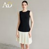 AD西装连衣裙女春季2025新款黑白撞色百褶裙高级感内搭无袖背心裙 商品缩略图1