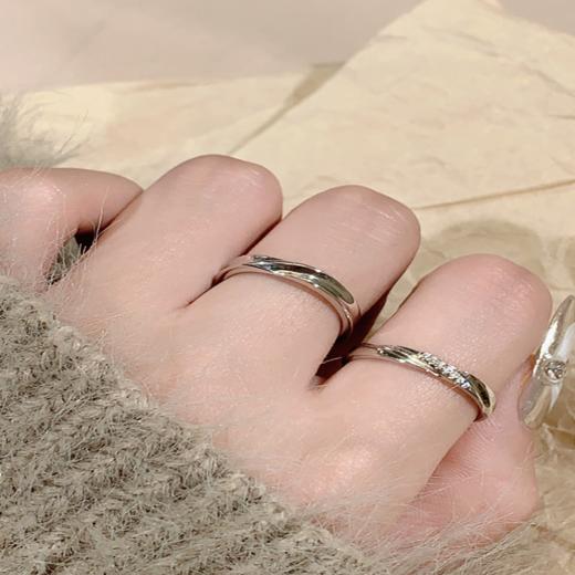 KADER卡蒂罗 共度爱河系列 星河爱恋 S925银浪漫甜蜜开口设计可调节一对 戒指 男女同款情侣款 礼物 商品图4