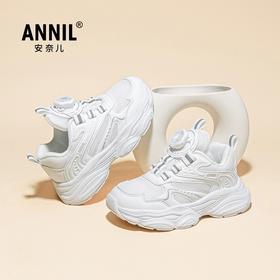 ANNIL/安奈儿儿童运动鞋2025新款春季女童小白鞋透气网面男童旋钮跑步鞋HM5105241