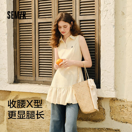 森马连衣裙女polo领无袖花苞裙甜酷2025夏新款辣妹分割短裙小个子 商品图1