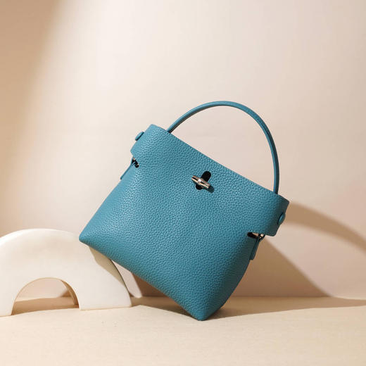 【预售3天】2025小众竹节包荔枝纹托特包通勤韩版迷你水桶包DDF9953 商品图1