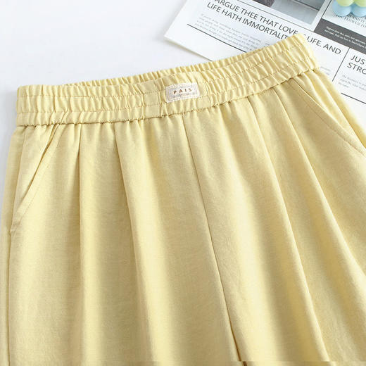 MYX-AS-2507-L松紧腰垂感修身直筒裤2025年夏季新款休闲九分裤时尚窄版阔腿裤 商品图3