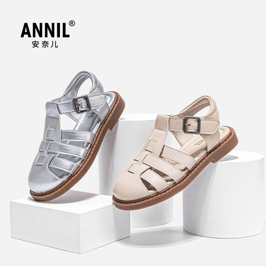 ANNIL/安奈儿女童风防滑休闲沙滩镂空公主凉鞋2025夏款HG5206347 商品图3