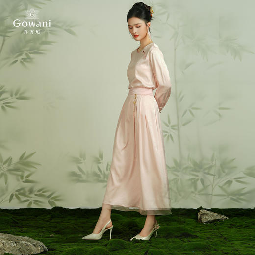 乔万尼真丝衬衫19mm提花缎面国风桑蚕丝上衣EM2C927 商品图3