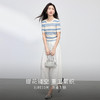 【夏季新品】熙世界法式撞色条纹镂空薄针织衫女短袖圆领冰丝上衣2025夏日新款 商品缩略图4