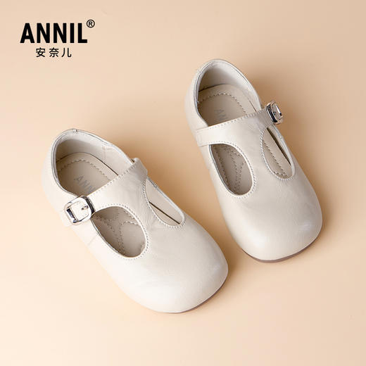ANNIL/安奈儿儿童公主鞋2025春季新款女孩英伦风浅口皮鞋宝宝软底女童鞋HG5101201 商品图1