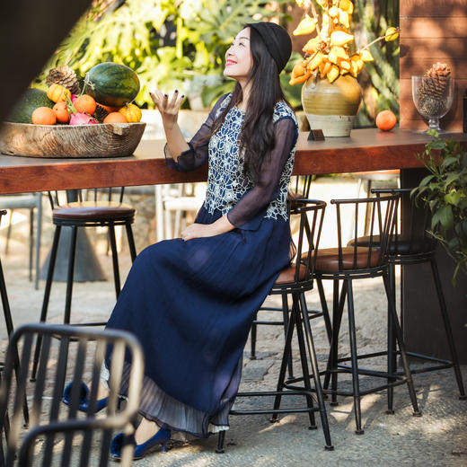 【林栖设计小店】蕾丝镂空连衣裙真丝宽松显瘦2025夏季新品桑蚕丝长裙女1952016 商品图2