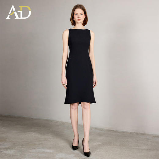 AD高端职业连衣裙女2025新款夏季无袖背心裙修身收腰包臀礼服裙 商品图0
