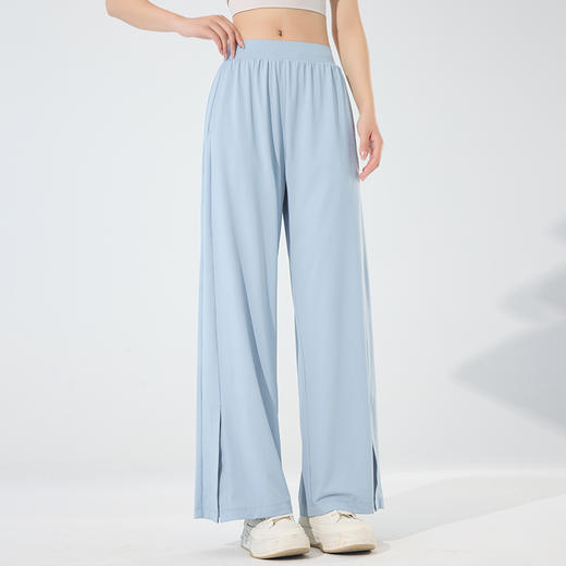 LUCKYDEER/幸运鹿宽松休闲冰丝裤女透气防晒裤高腰显瘦户外阔腿裤 商品图3