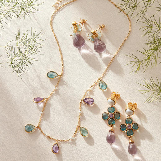 订购10周到｜Carousel Jewels-Joyce-磷灰石 海蓝宝石 粉紫水晶 耳环［英国设计师］ 商品图3
