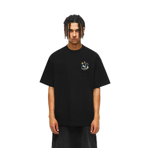 FDR官方店 珍珠蝴蝶绣花短袖t恤男女夏季宽松潮牌情侣装体恤上衣 商品图1