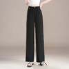 MYX-XYF-9917-L夏季薄款窄版阔腿裤2025年新款松紧腰垂坠感修身直筒裤休闲九分裤 商品缩略图2