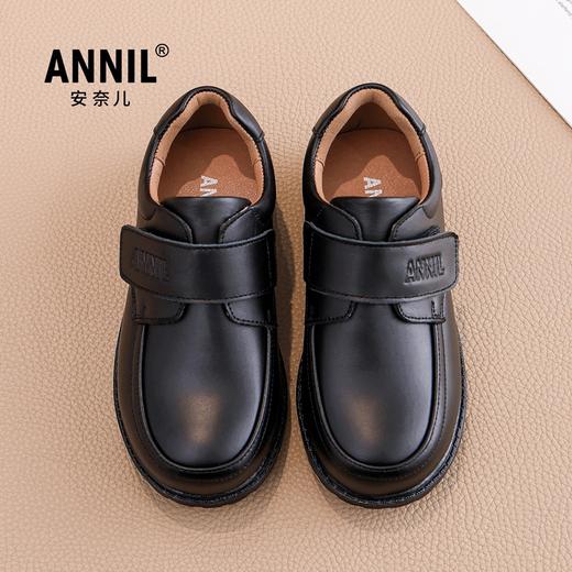 ANNIL/安奈儿男童皮鞋25春季黑色真皮英伦风学生软底男孩西装儿童演出鞋HM5102250 商品图1