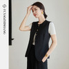 FUYAO扶摇 新中式时尚套装女黑色马甲无袖上衣高级感阔腿裤两件套 商品缩略图0