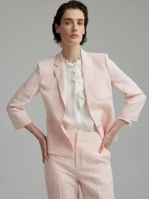 4F卡利亚里柔粉色天丝亚麻面料两粒扣西服 商品图0