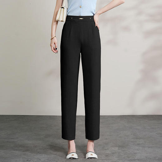 MYX-KDFY-S1953-L通勤时尚小直筒裤小个子高腰九分裤2025年夏季新款休闲时尚锥形裤 商品图1