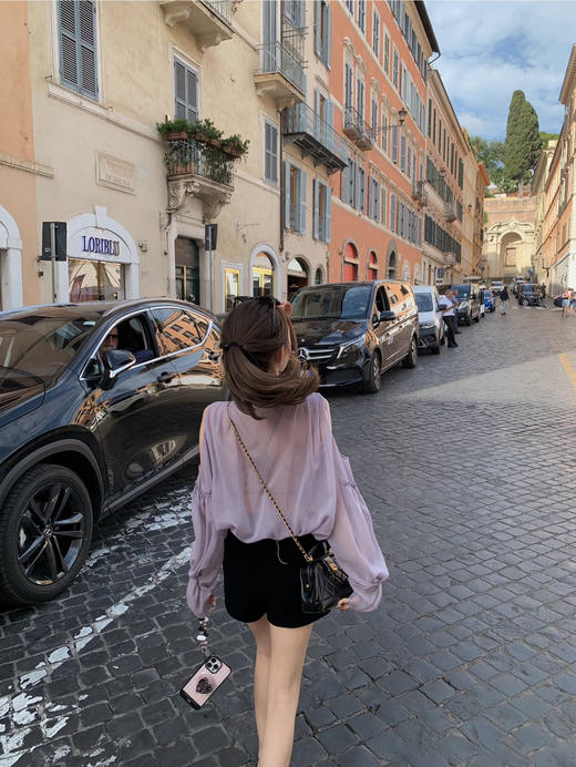 金蘑菇菇 Borgo Santo “Blumari*”中意紫罗兰/V领宽松无袖上衣 商品图9