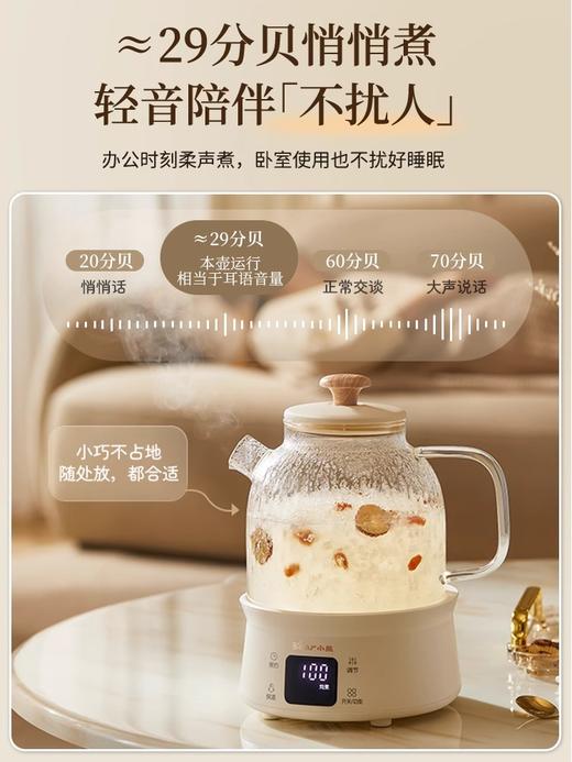小熊养生壶全玻璃家用多功能小型迷你办公室煮茶器烧水壶 商品图3