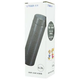 虎牌不锈钢保温保冷杯轻量型男女水杯子MMP-A30C深灰色300ml