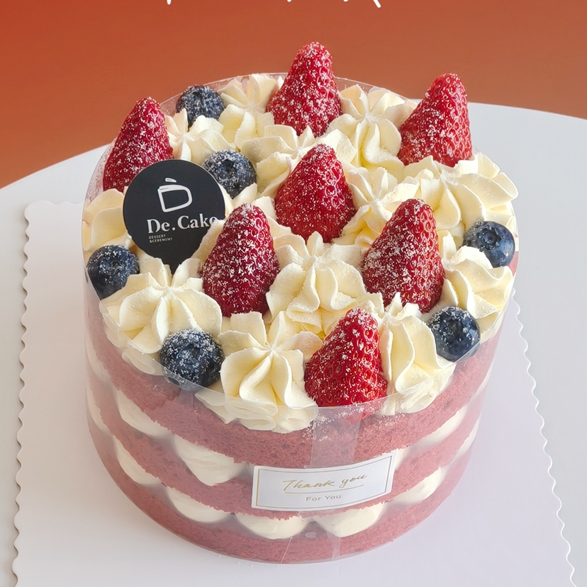 草莓红丝绒裸蛋糕-6寸