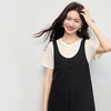 【五折购】熙世界夏日穿搭套装女2025新款肌理感短袖T恤U领吊带连衣裙两件套 商品缩略图4