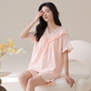 自然醒梵花云朵棉（带胸垫）睡衣女款夏季短袖短裤薄款花边甜美风女士家居服QH 商品缩略图4