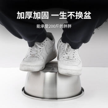 炊大皇304不锈钢盆筛五件套 加厚洗菜盆和面盆调料腌肉盆米筛五个组合装 商品图4