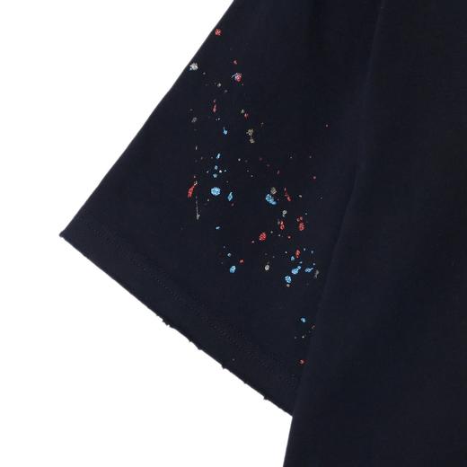 T3373夏季高级感新款潮牌设计感泼墨圆领短袖T恤嘻哈气质简约宽松上衣 商品图4