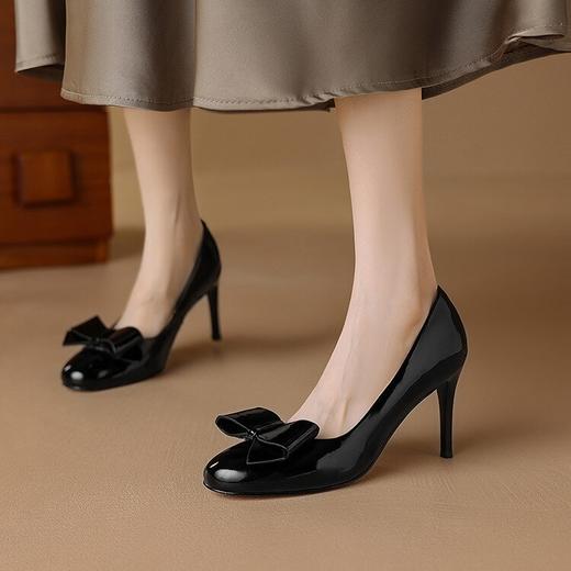 【预售5天】春夏季新款真皮女鞋气质蝴蝶结高跟鞋细跟尖头浅口职业单鞋FDJ&YC-528 商品图3