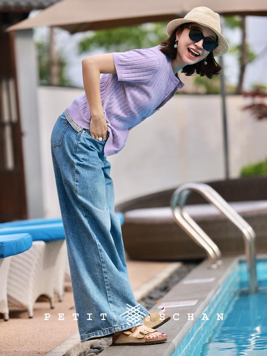 PETIT SCHAN小闪 CLO#510 comfort zone 我的舒适区 四季款土耳其进口靛蓝染色牛仔直筒裤 商品图8