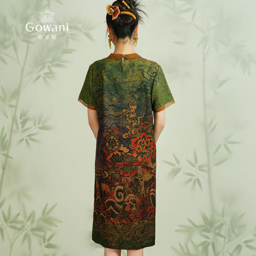 【满庭祥瑞图】【香云纱】乔万尼桑蚕丝连衣裙重磅26mm真丝复古气质高级感ET2E280 商品图4