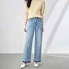 「高货wl」全新升级【铂金会员220/天猫299/差价79】(00650)洛诗琳时尚通勤复古宽松牛仔裤2025撞色珍珠洗水阔腿裤女00650 商品缩略图0